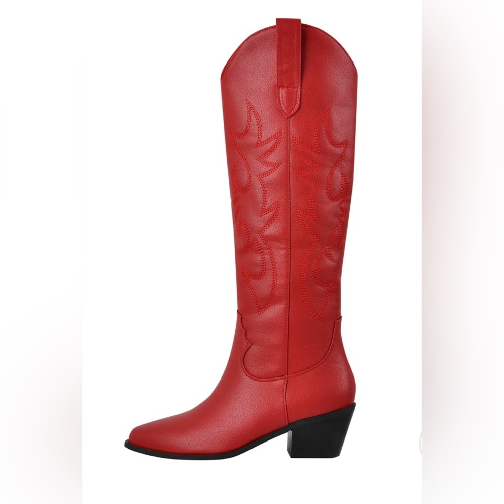 Red cowboy cowgirl boots